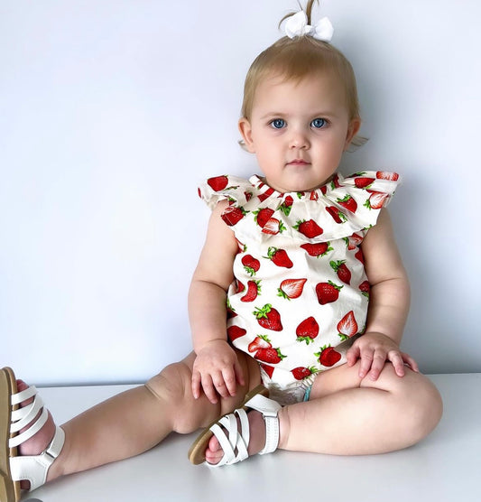 Ruffle Strawberry Romper