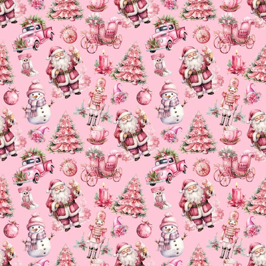 Printed Christmas Set Pink Christmas